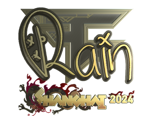 Sticker | rain (Gold) | Shanghai 2024